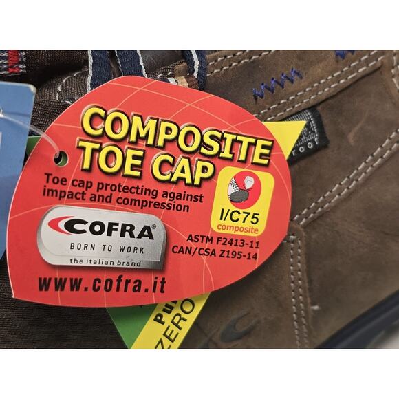 COFRA the Italian Brand Men's Size 8W Waterproof Chase Brown EH PR Work Boots - Picture 14 of 16